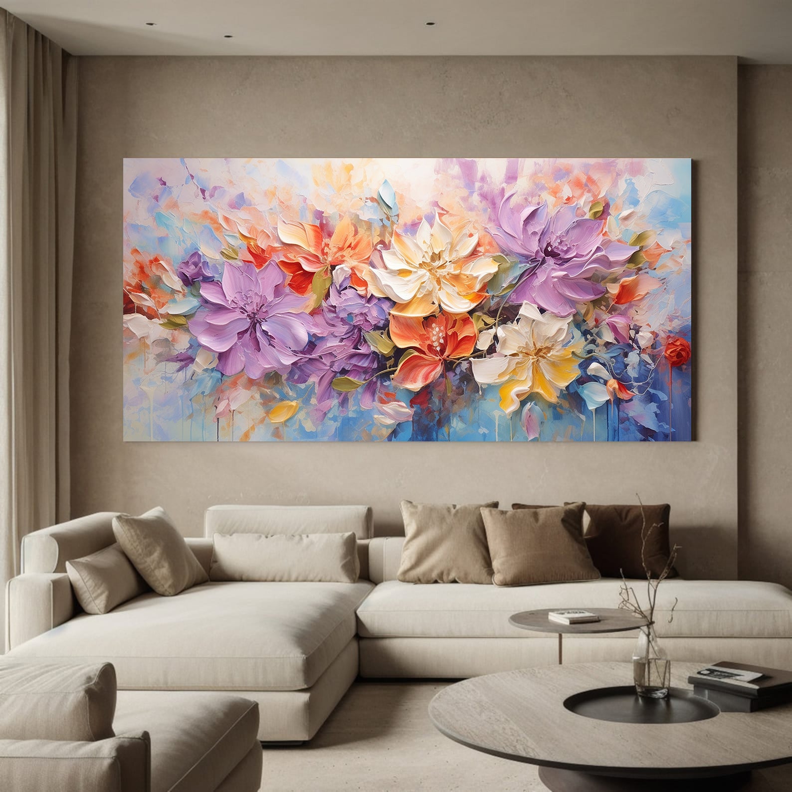 Tableau sur toile - Fleurs multicolores