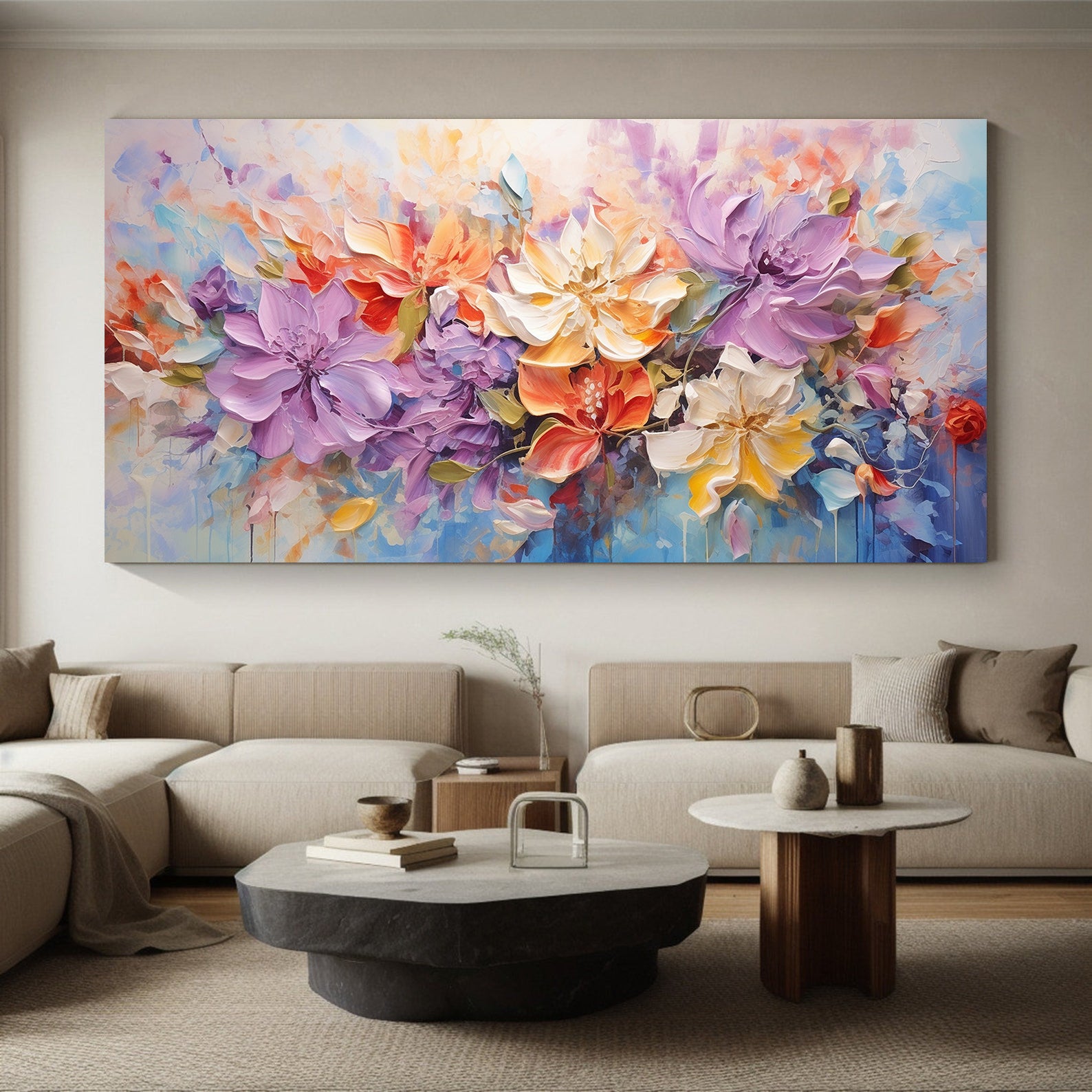 Tableau sur toile - Fleurs multicolores