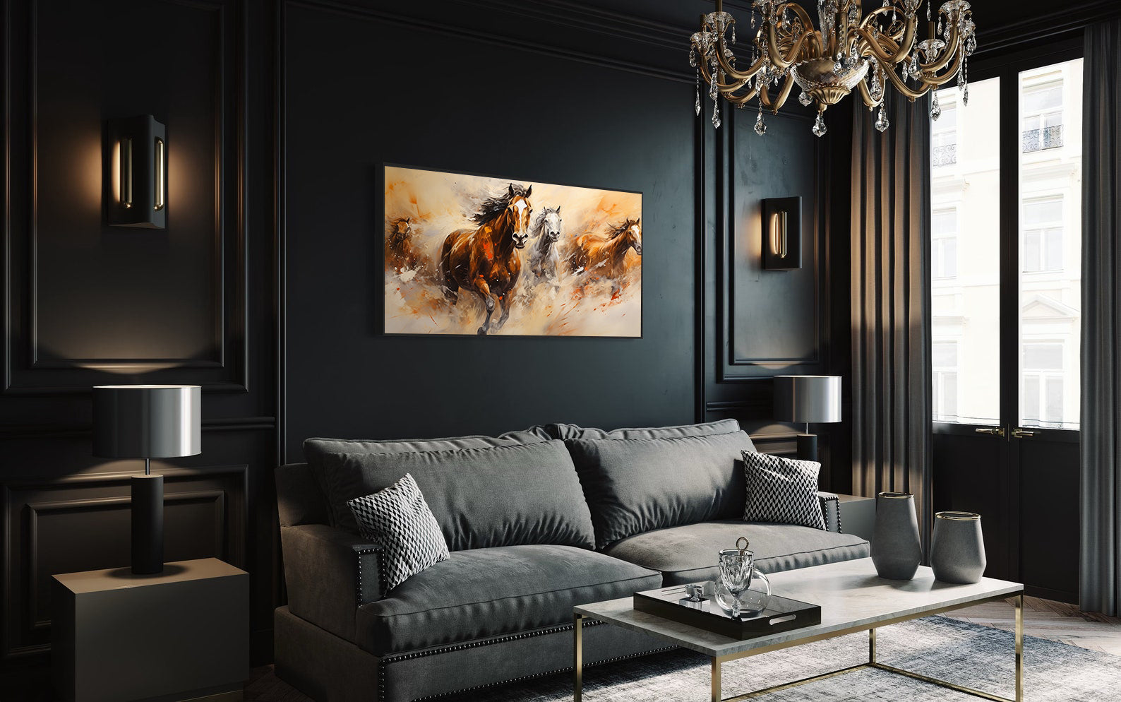 Leinwandbild - Pferde in Freiheit