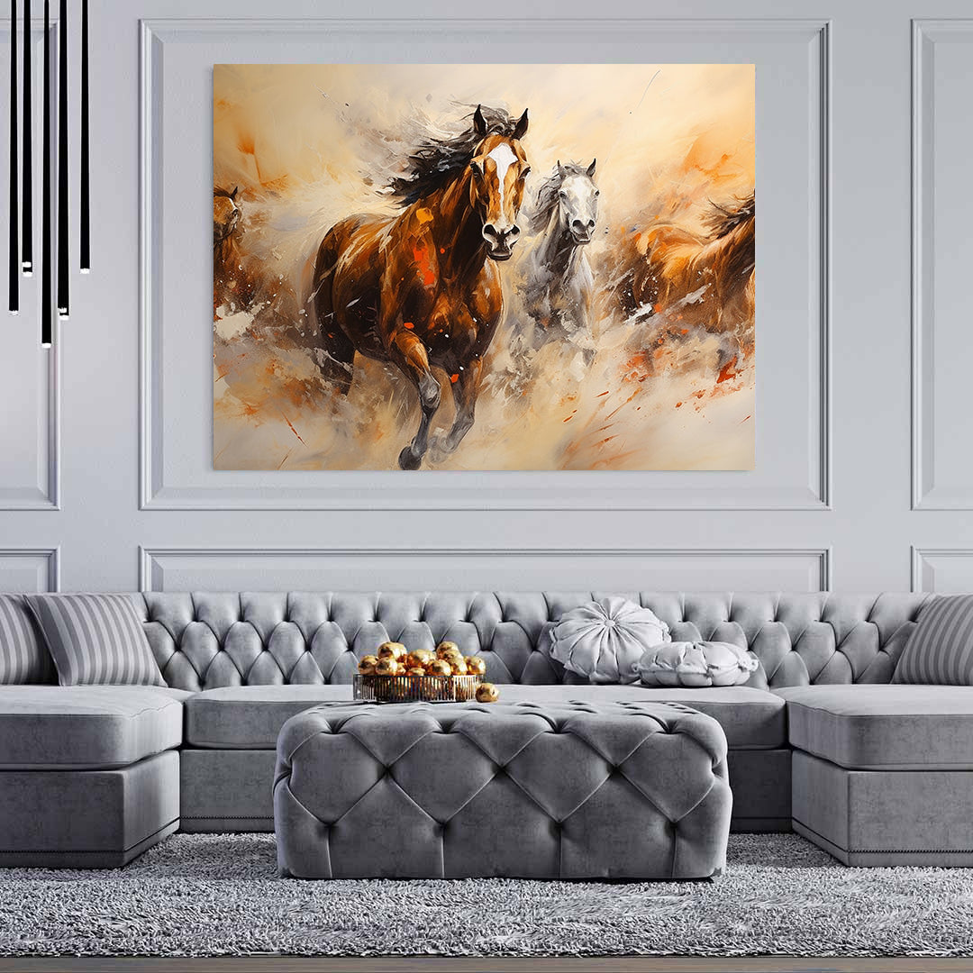 Leinwandbild - Pferde in Freiheit