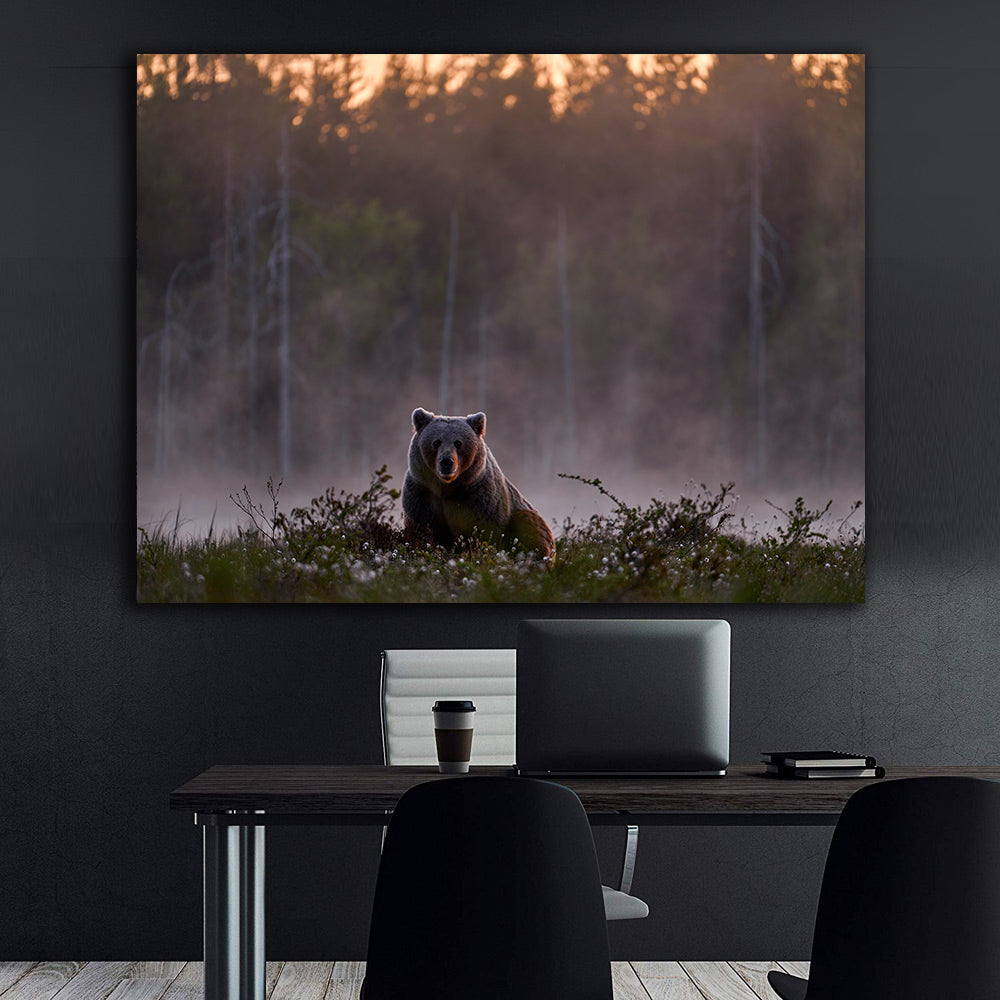 Leinwandbild - Bär im Wald