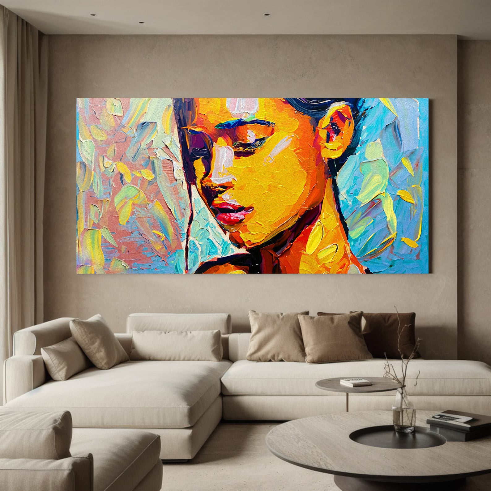 Peinture sur toile - Portrait abstrait moderne