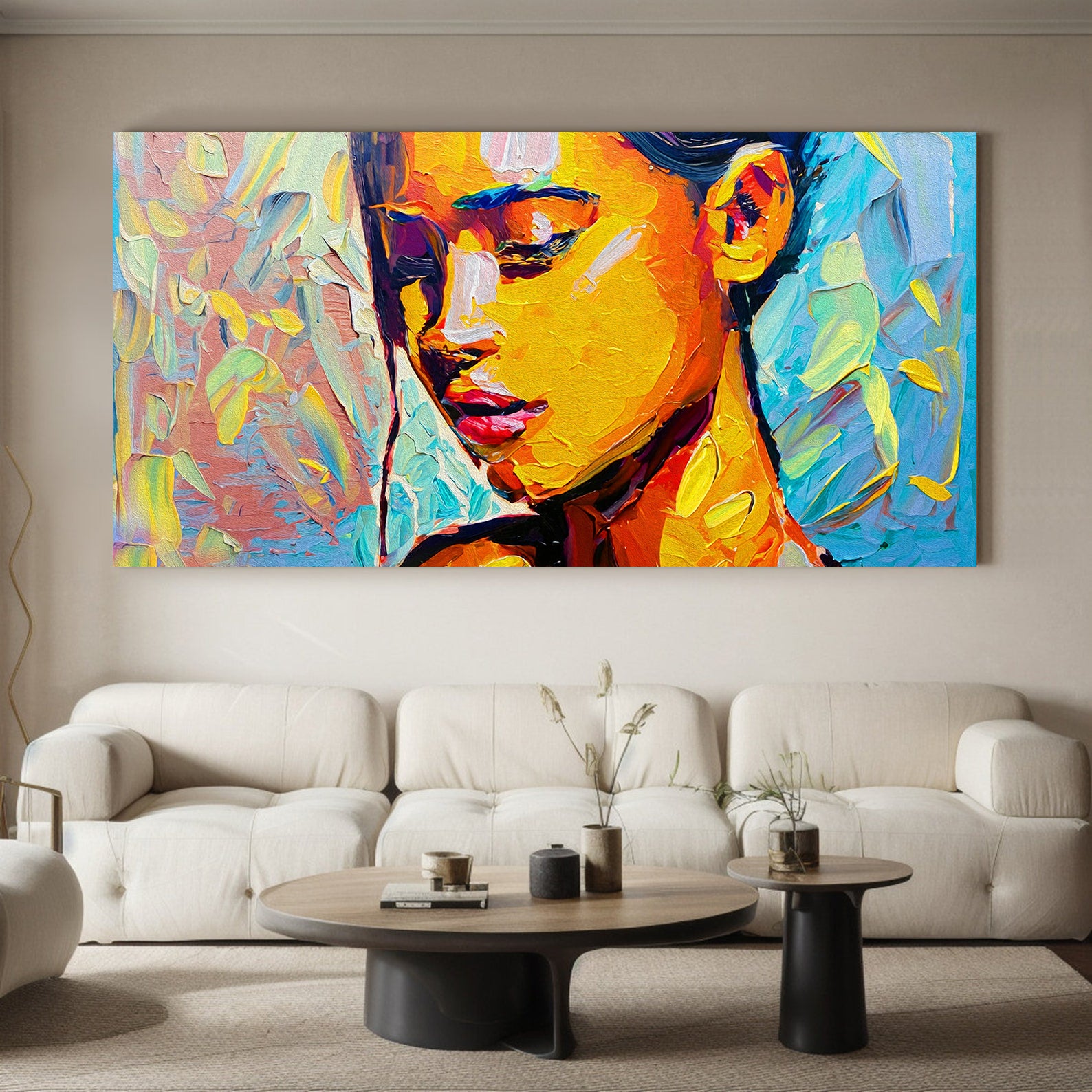 Peinture sur toile - Portrait abstrait moderne