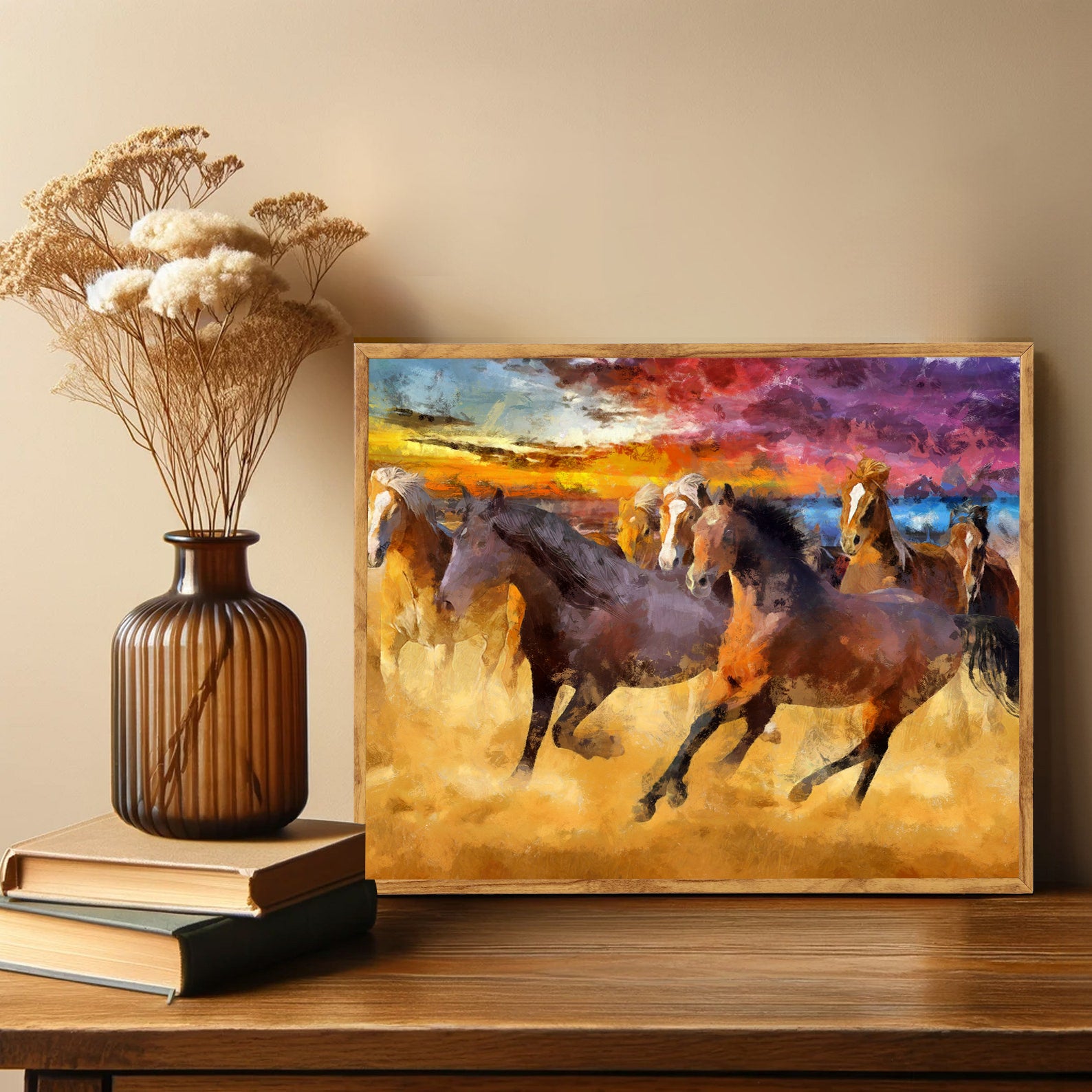 Leinwandgemälde - Pferde rennen in Freiheit