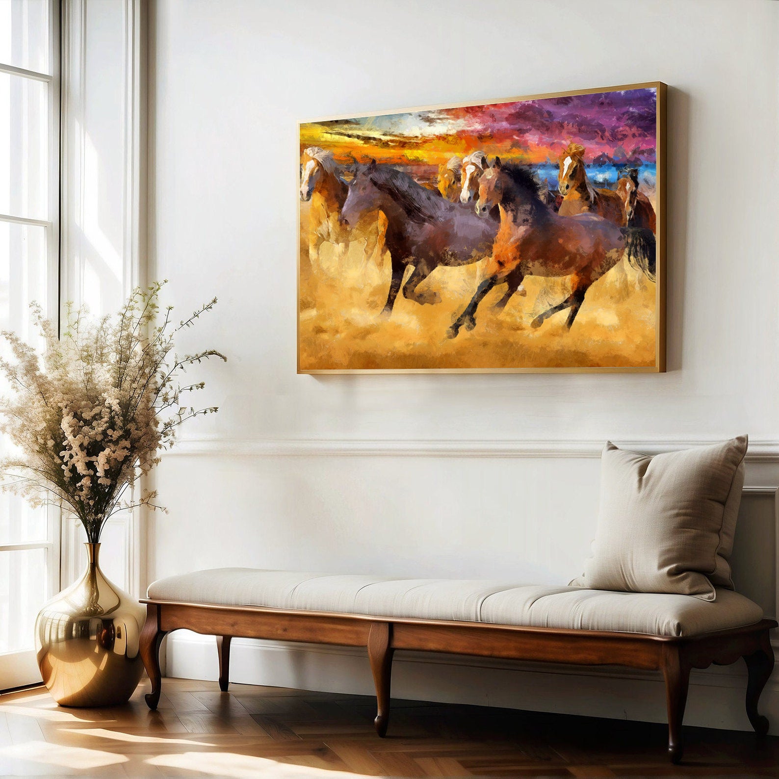 Leinwandgemälde - Pferde rennen in Freiheit