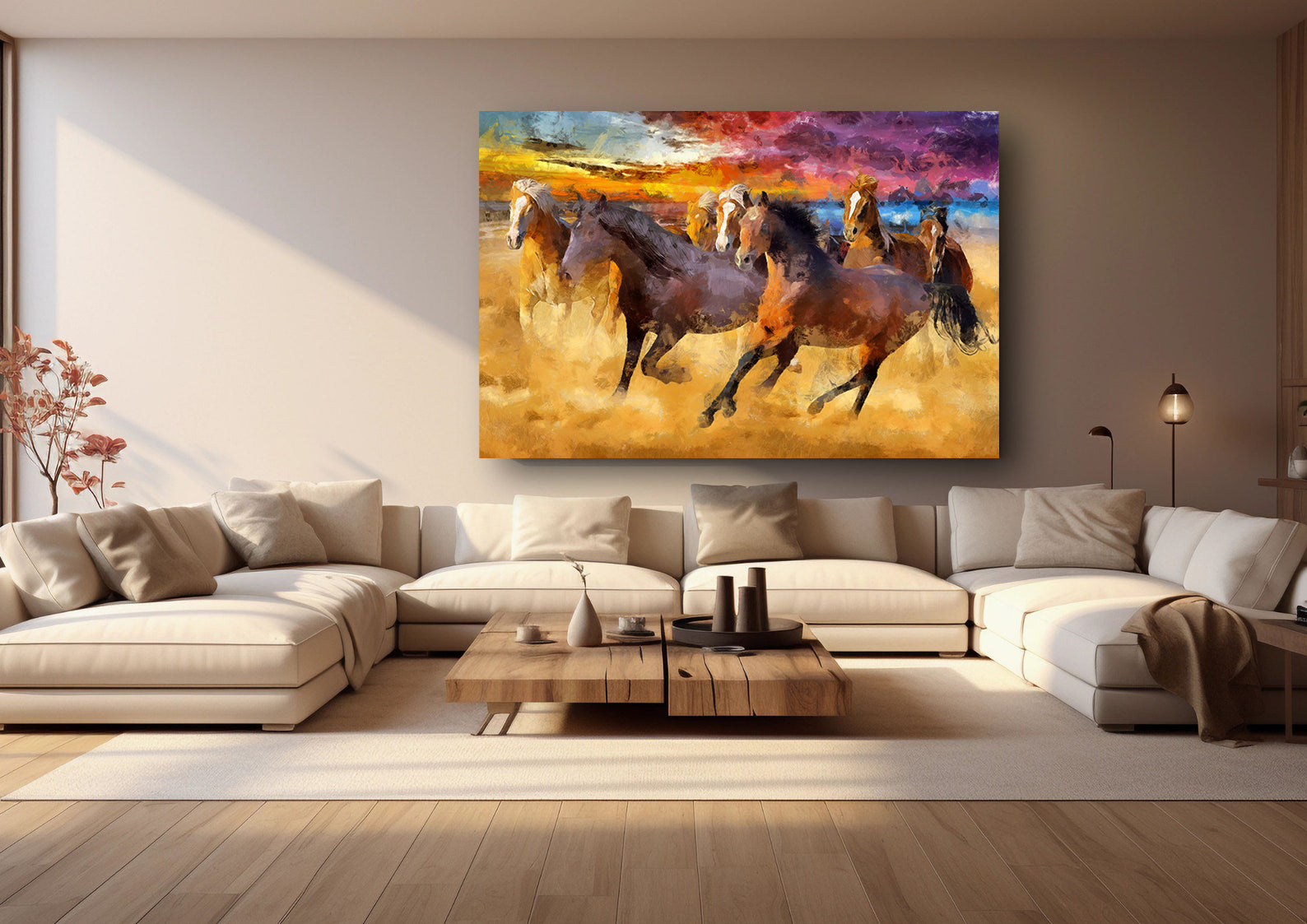 Leinwandgemälde - Pferde rennen in Freiheit