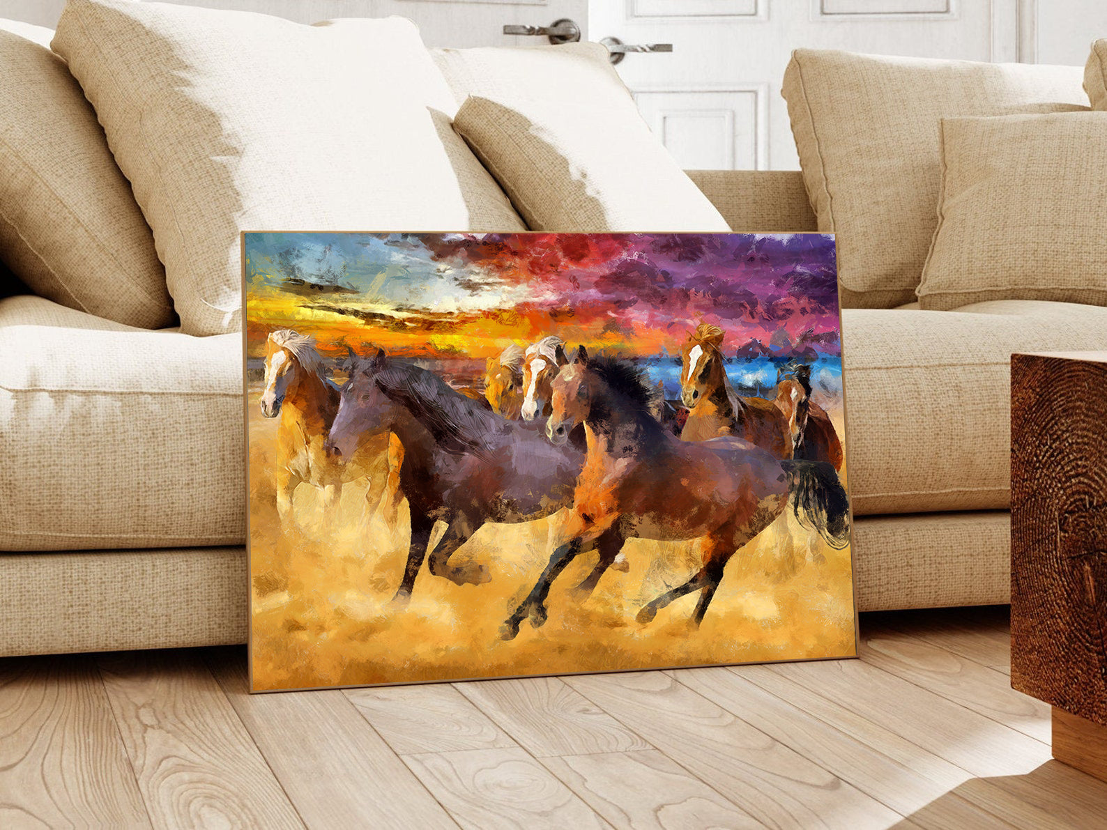 Leinwandgemälde - Pferde rennen in Freiheit