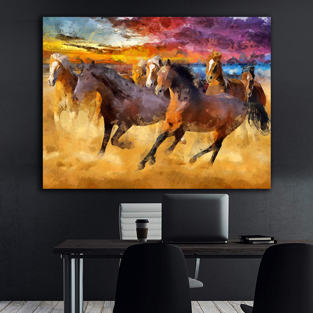 Leinwandgemälde - Pferde rennen in Freiheit