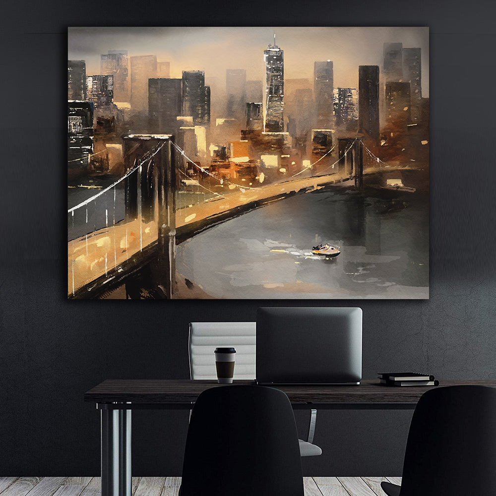 Leinwandbild - Brooklyn Bridge in Manhattan