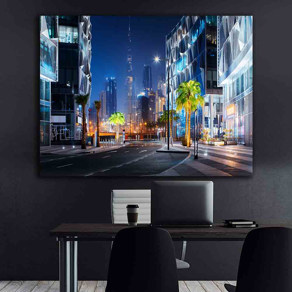 Leinwandgemälde - Dubai bei Nacht