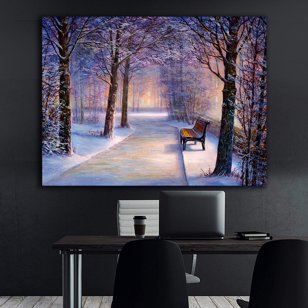 Leinwandbild - Winter im Park