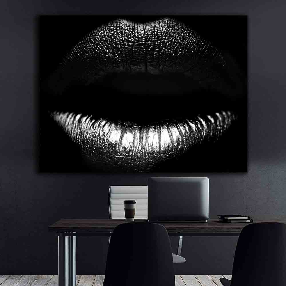 Tablou Canvas - Buze alb-negru