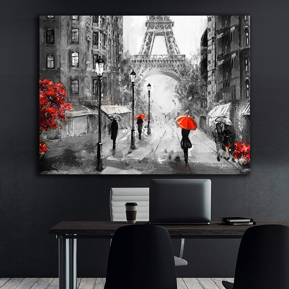 Leinwandgemälde - Regen in Paris