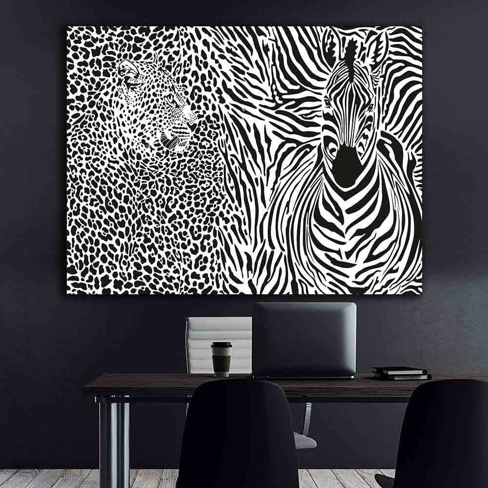 Tablou Canvas - Iluzie leopard si zebra