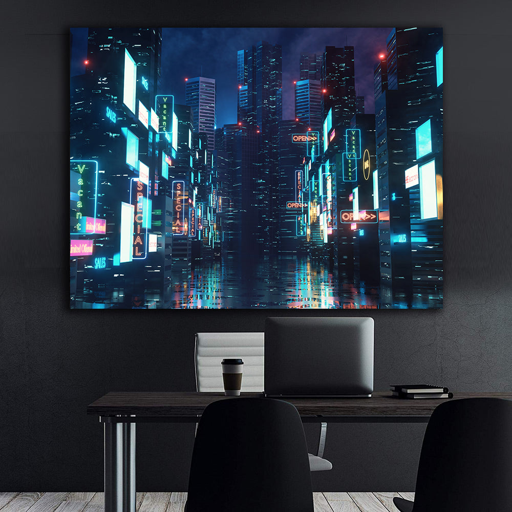 Leinwandgemälde - Nachtstadt
