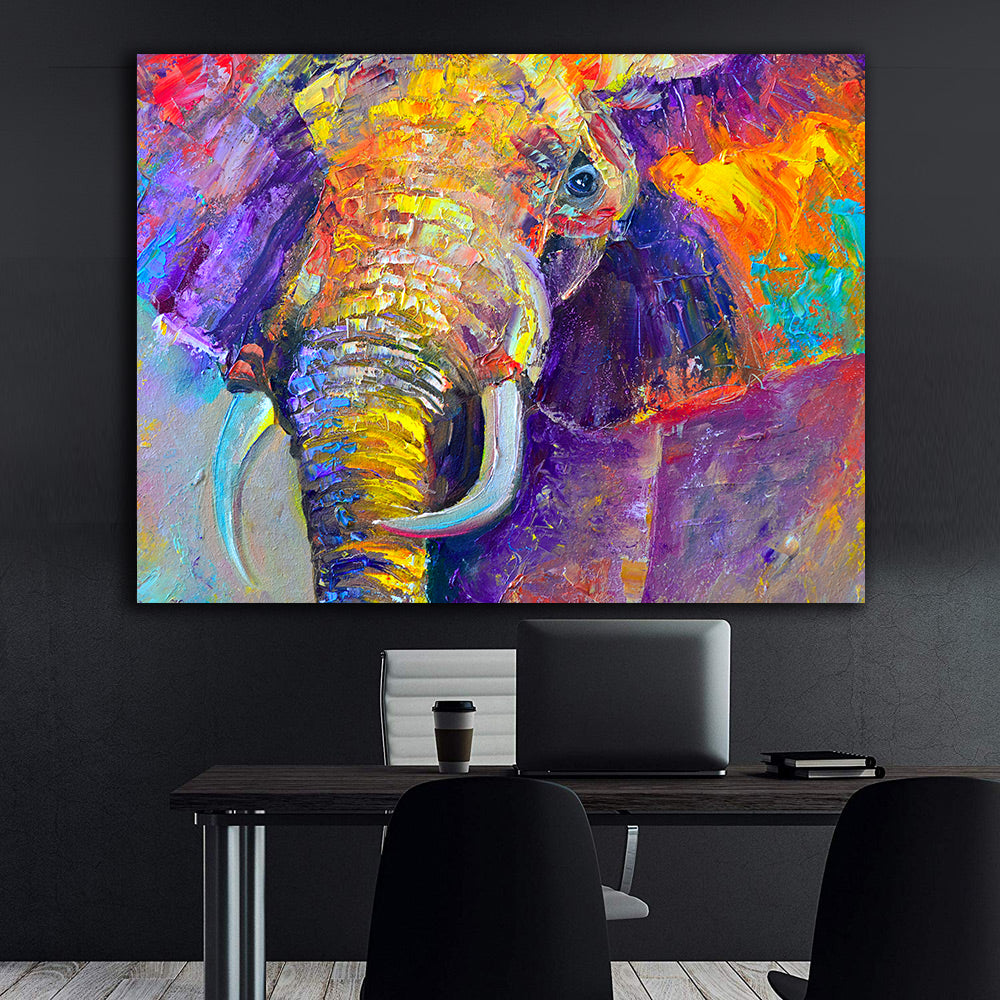 Leinwandgemälde - Bunter Elefant