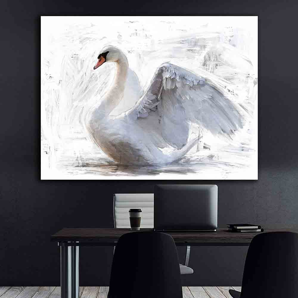 Leinwandbild - Weißer Schwan