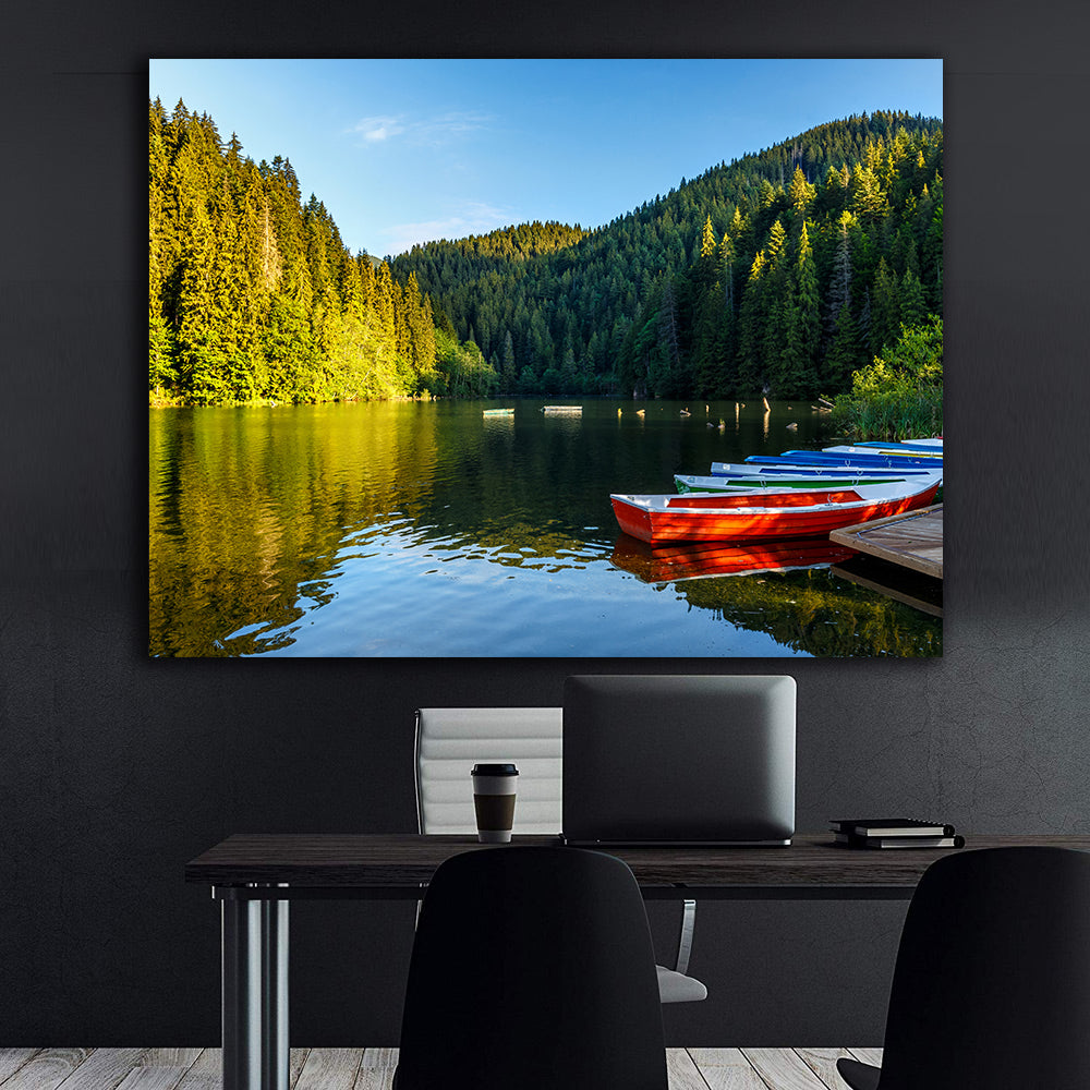 Leinwandbild - Boote auf dem See