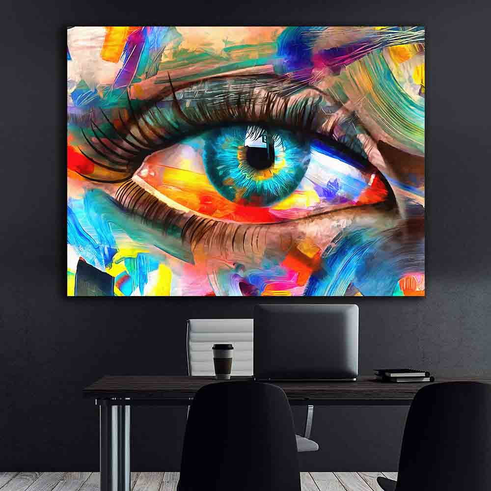 Leinwandbild - Farbiges Auge