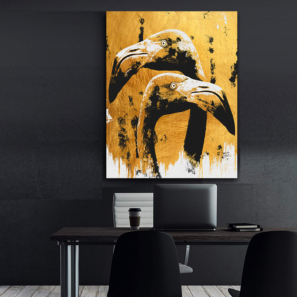 Leinwandbild - Flamingo Moderne Kunst