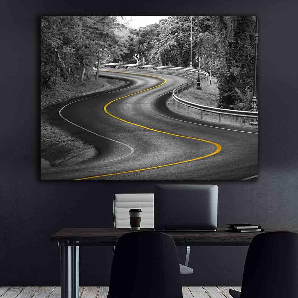 Leinwandbild - Gelbe Kurve