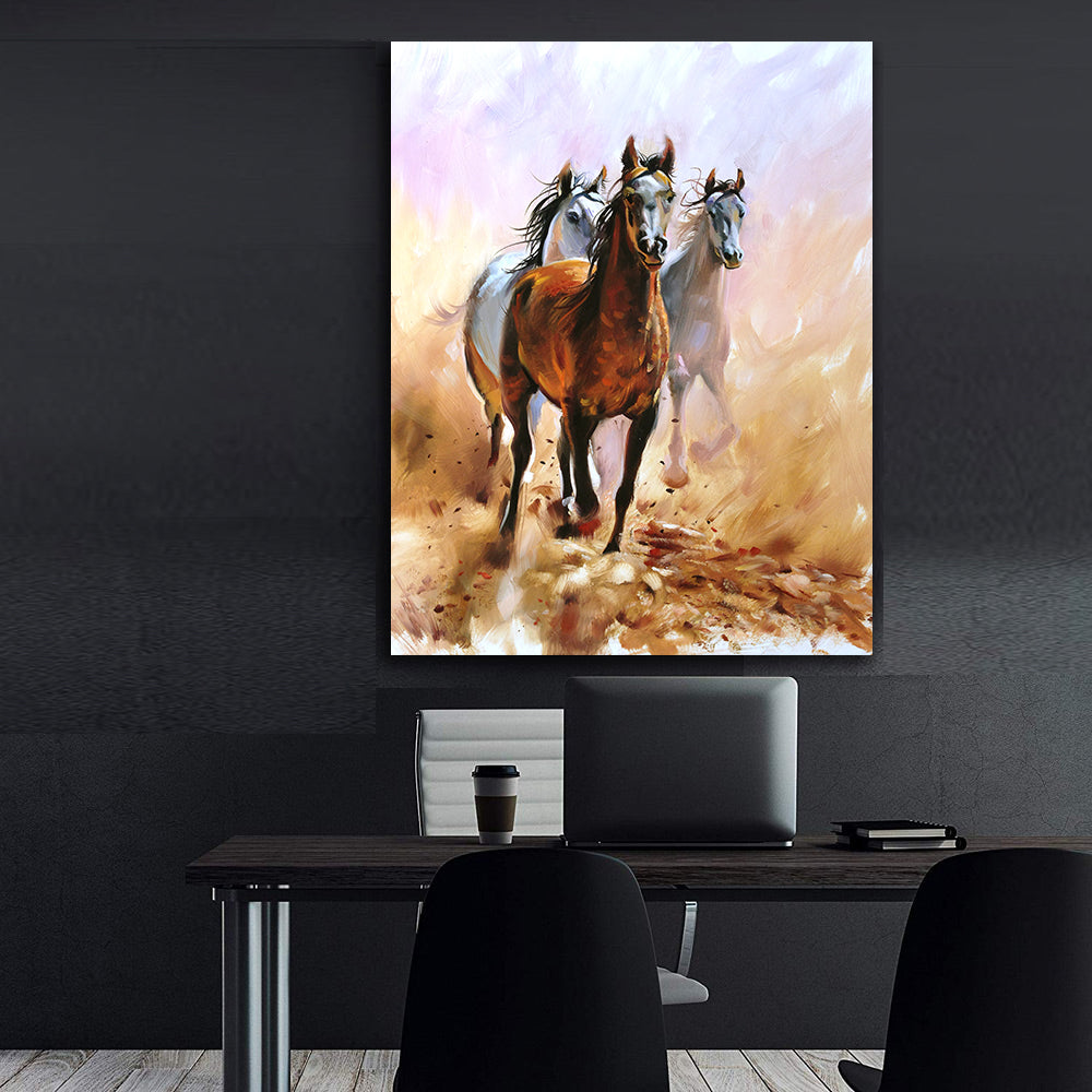 Leinwandgemälde - Pferde rennen in Freiheit