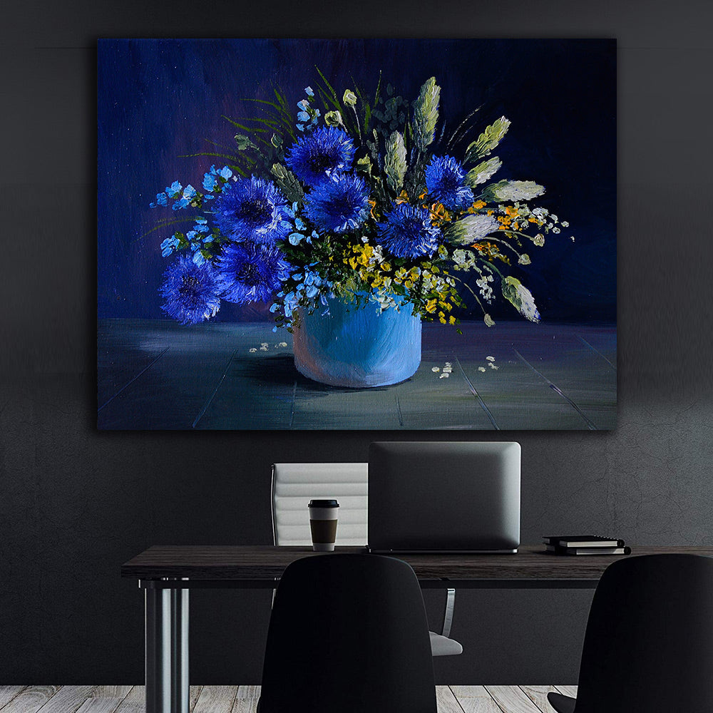 Leinwandbild - Blaue Blumen