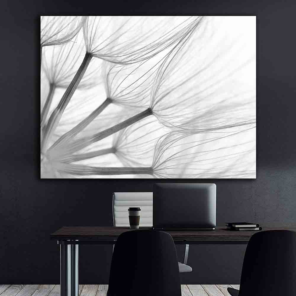 Leinwandgemälde - Schwarz-weißer Löwenzahn