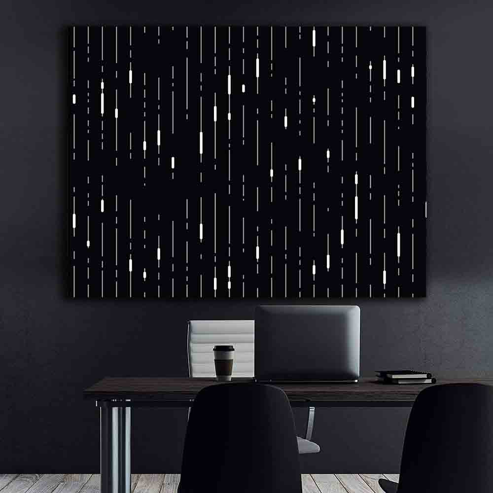 Tablou Canvas - Picaturi albe pe fundal negru