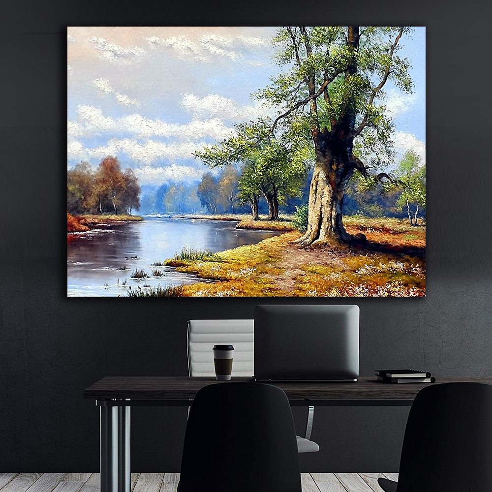 Leinwandgemälde - Flusslandschaft