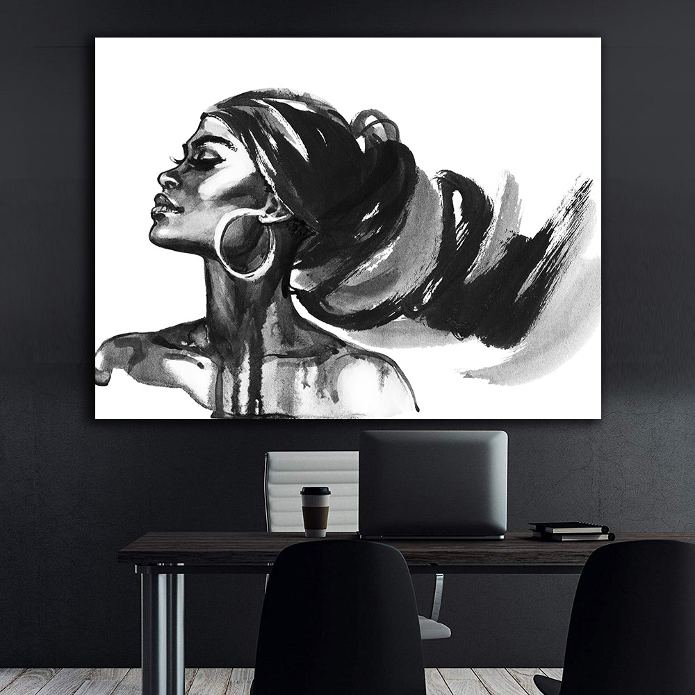Leinwandgemälde - Schwarz-Weiß-Porträt