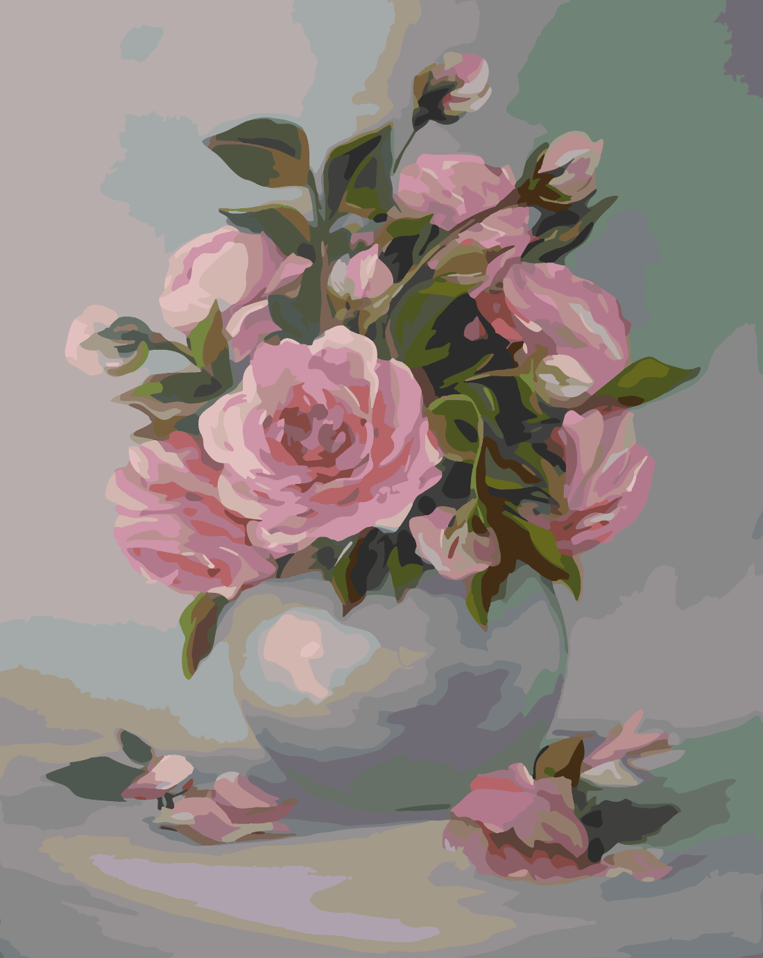 Peinture par numéros - Fleurs dans un vase 4155