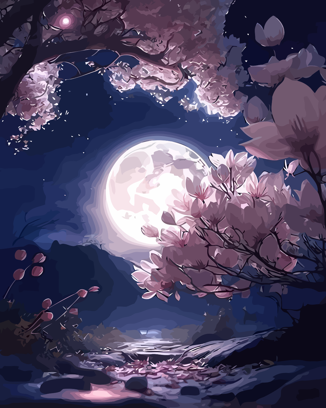 Malen nach Zahlen - Vollmondnacht 4221