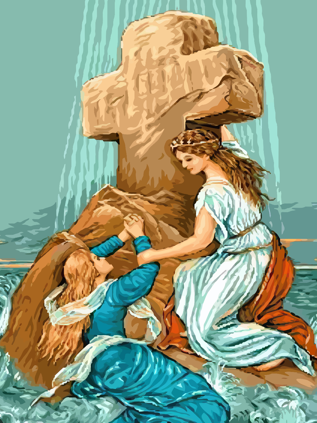 Malen nach Zahlen - Frau am Kreuz 4399