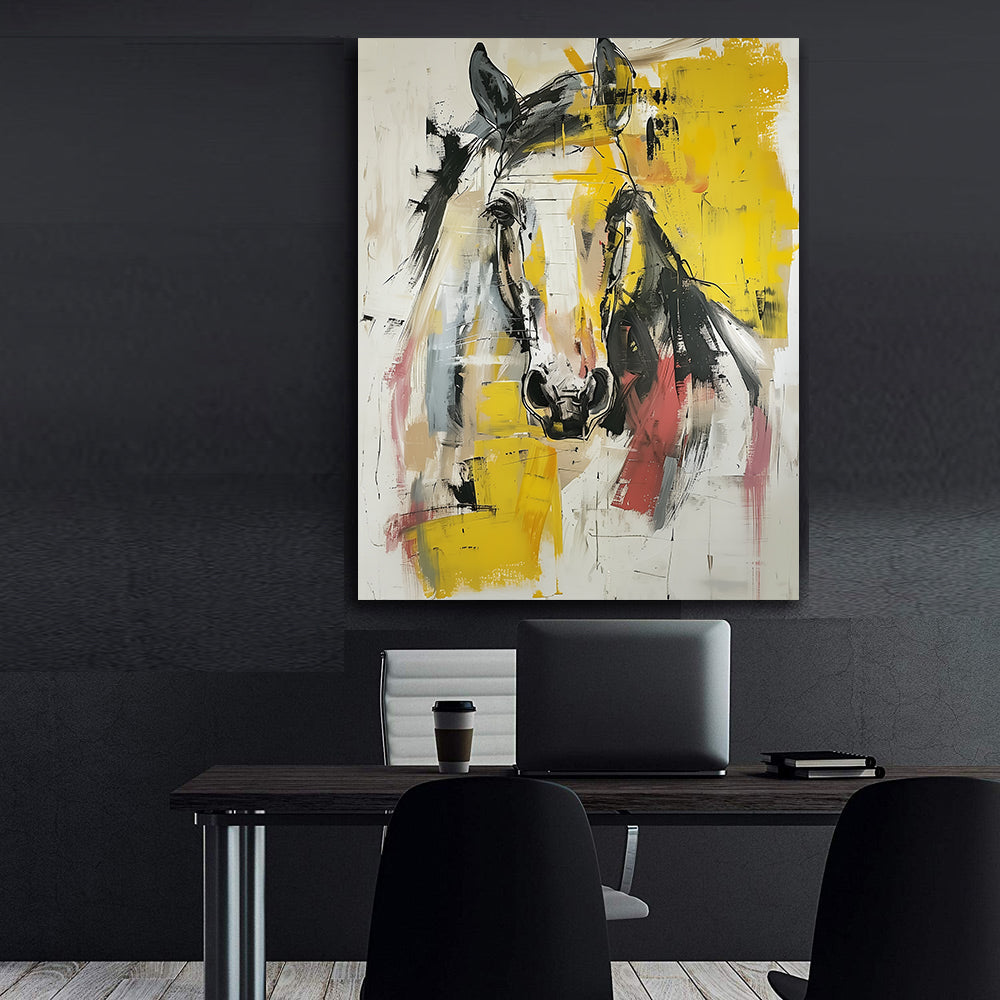 Leinwandbild - Pferdeportrait Abstrakt