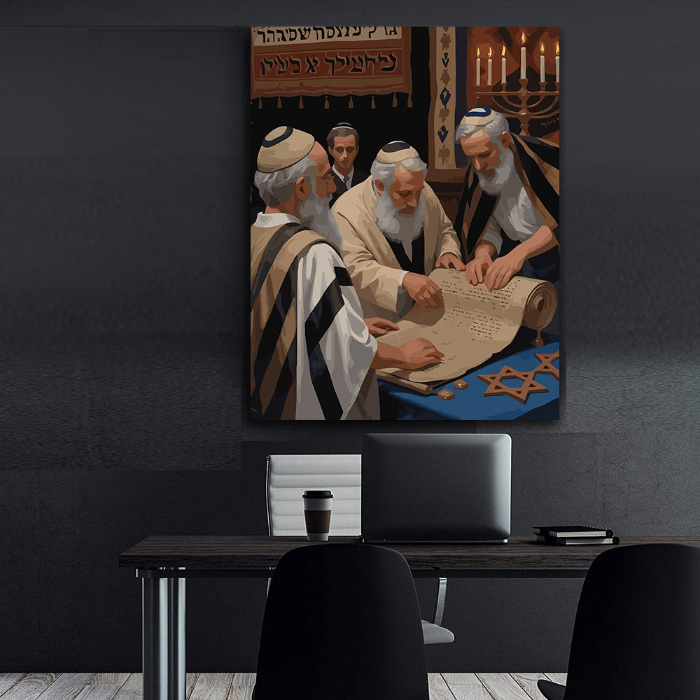 Set Pictură pe numere – Studiul Torei La Sinagogă 6339