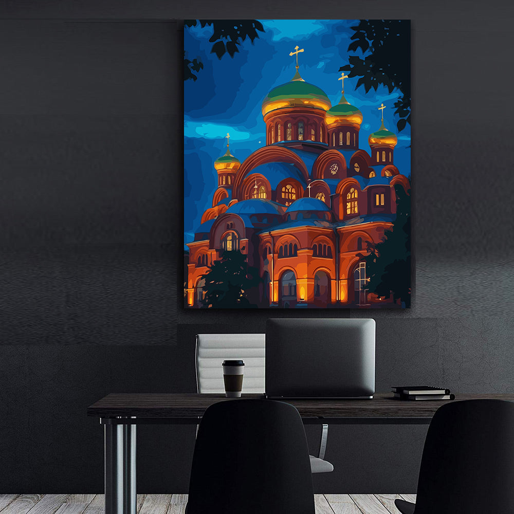 Set Pictură pe numere – Catedrala Bizantină Cu Cupole Aurii 6328