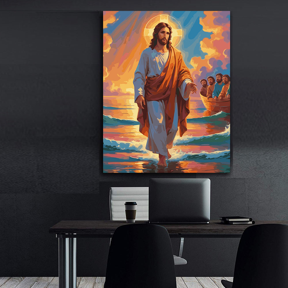 Set Pictură pe numere – Iisus Mergând Pe Apă 6395
