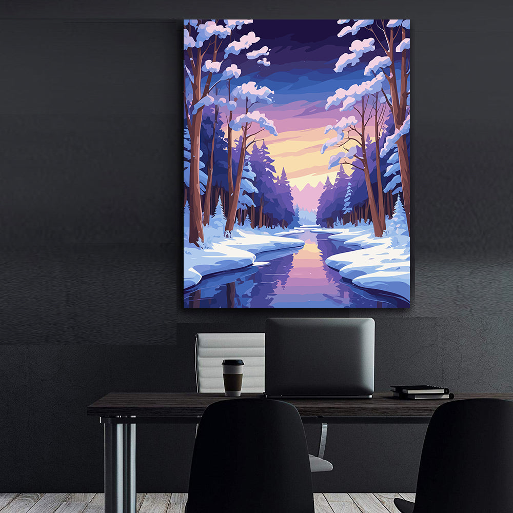 Set Pictură pe numere – Peisaj De Iarnă 6137