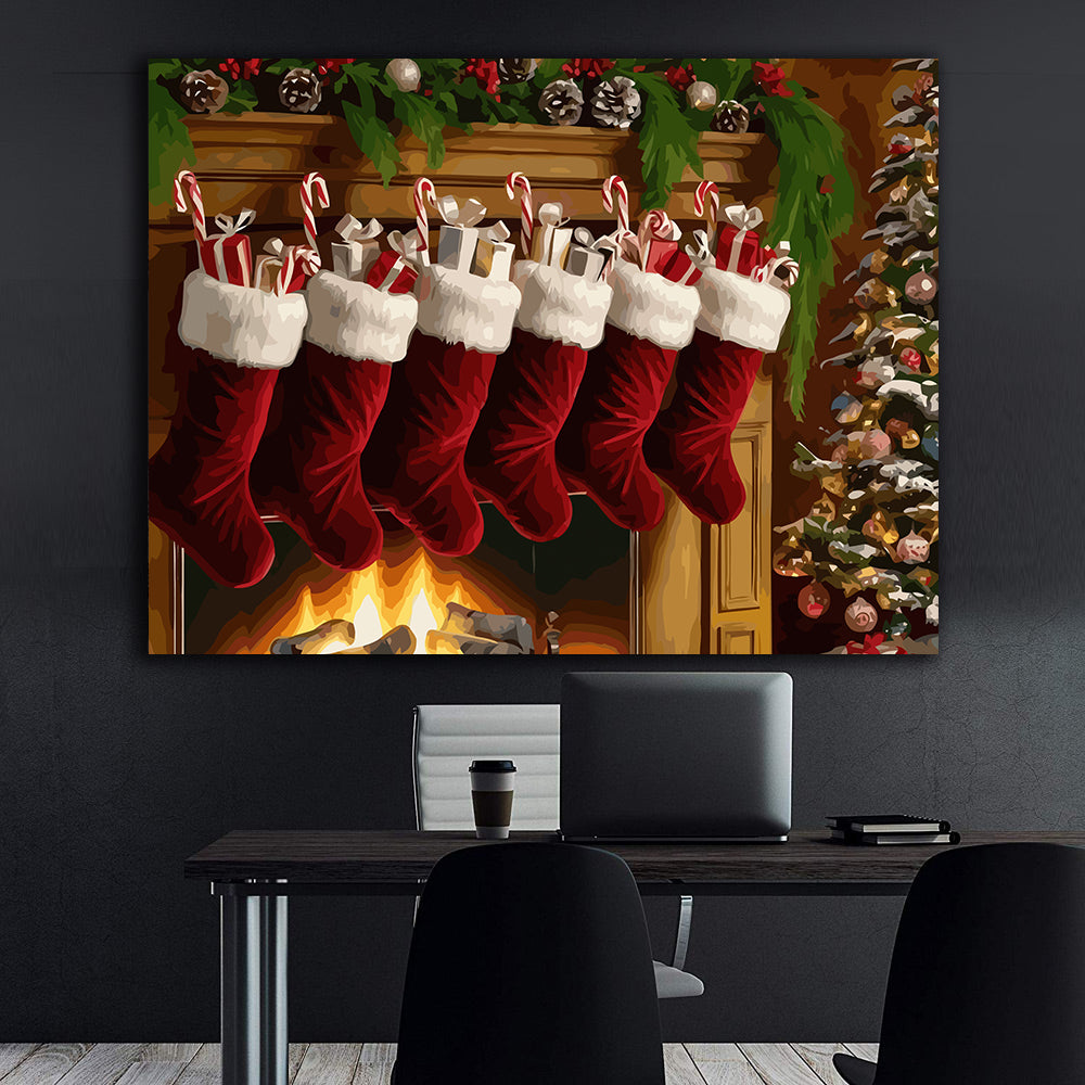 Set Pictură pe numere – Ciorapi De Crăciun 6212