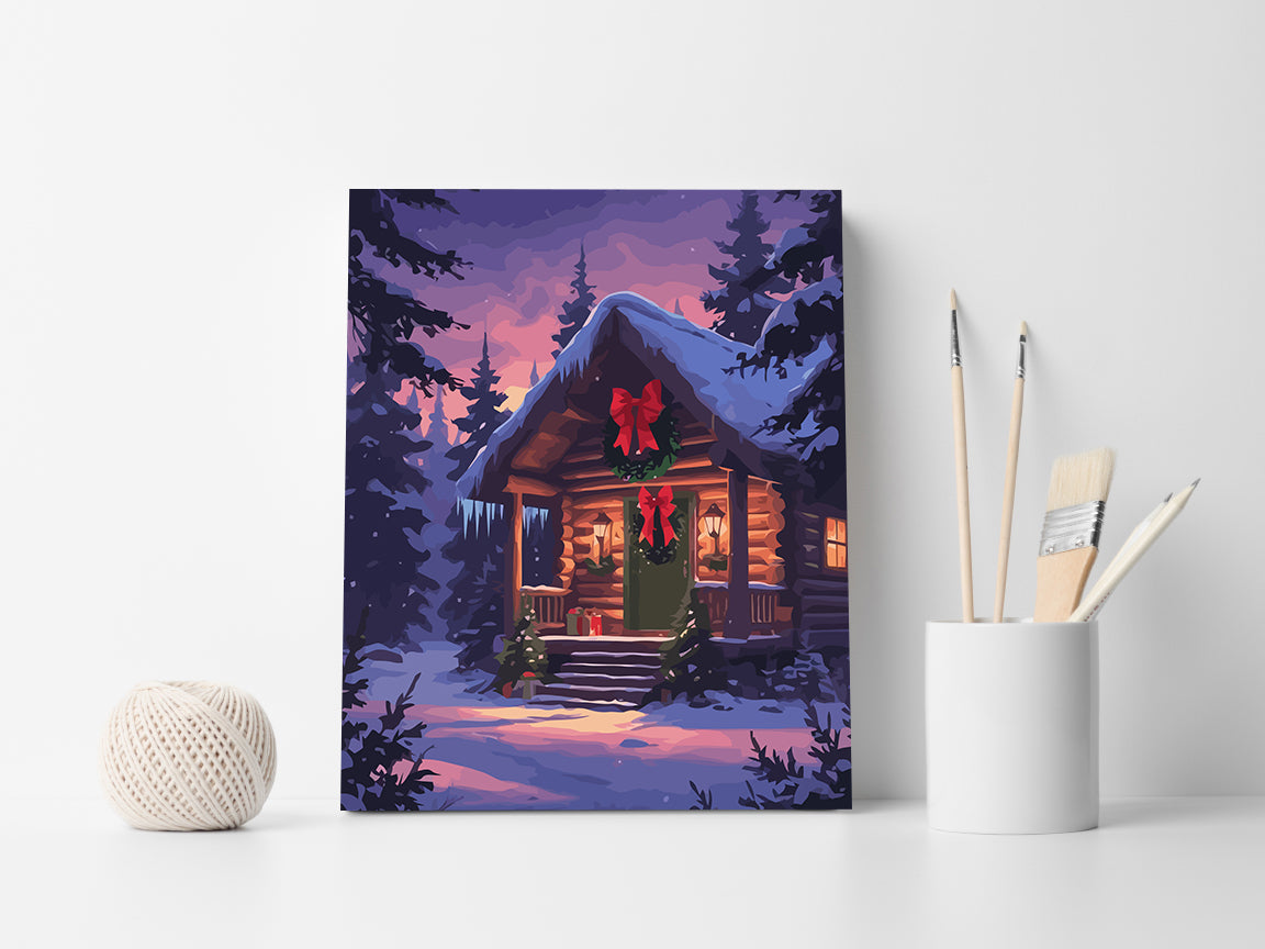 Set Pictură pe numere – Căsuță În Pădure Iarna 6234