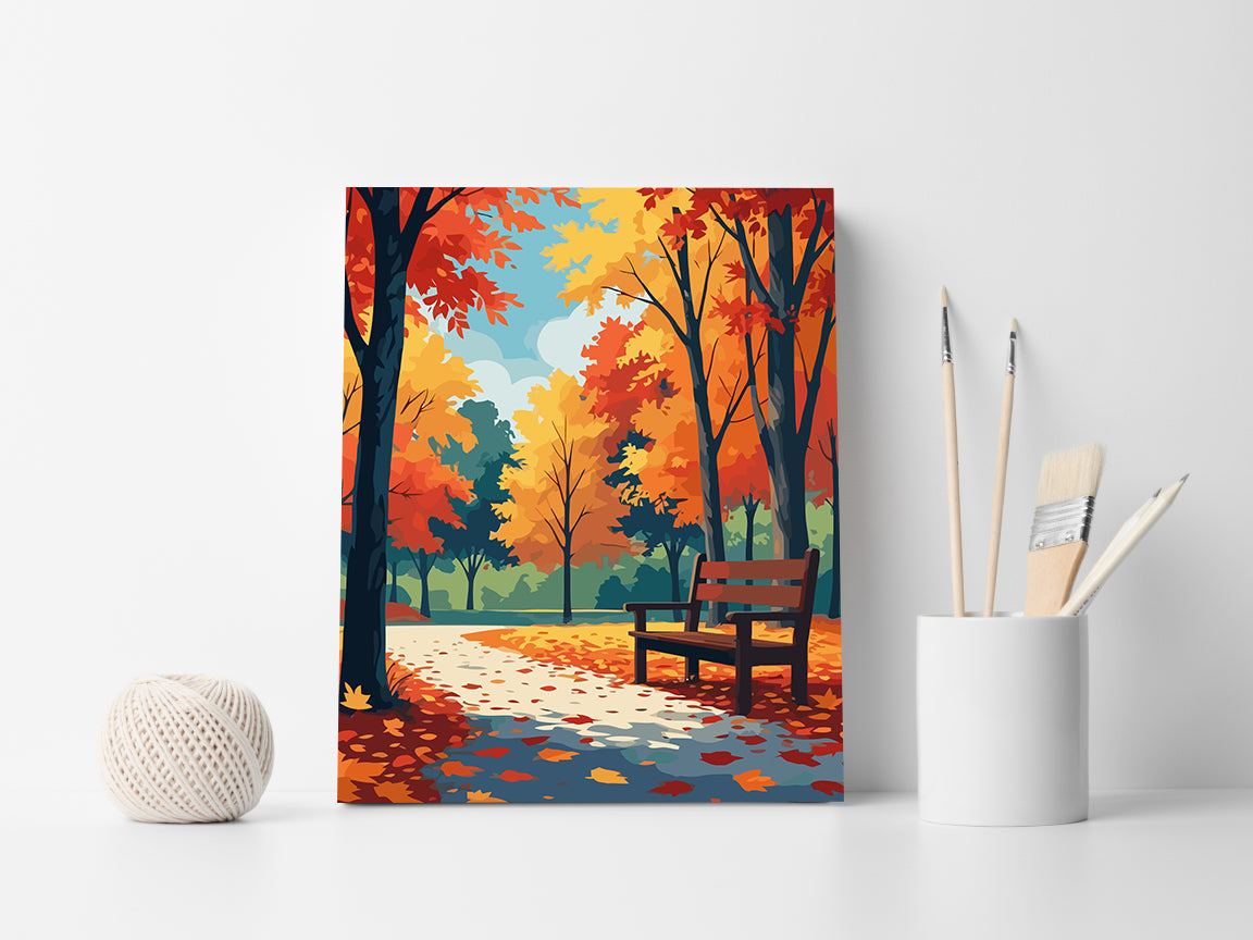 Set Pictură pe numere – Peisaj de Toamnă 6086