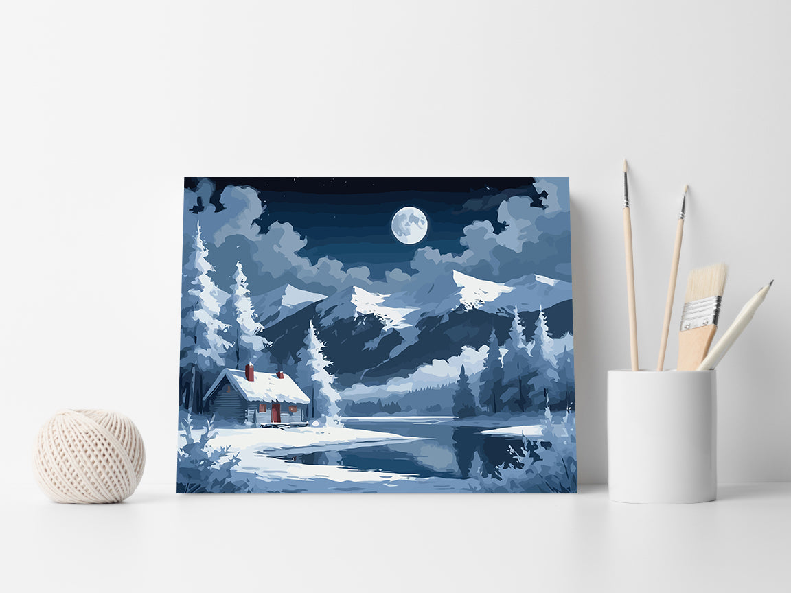 Set Pictură pe numere – Peisaj De Iarnă 6141