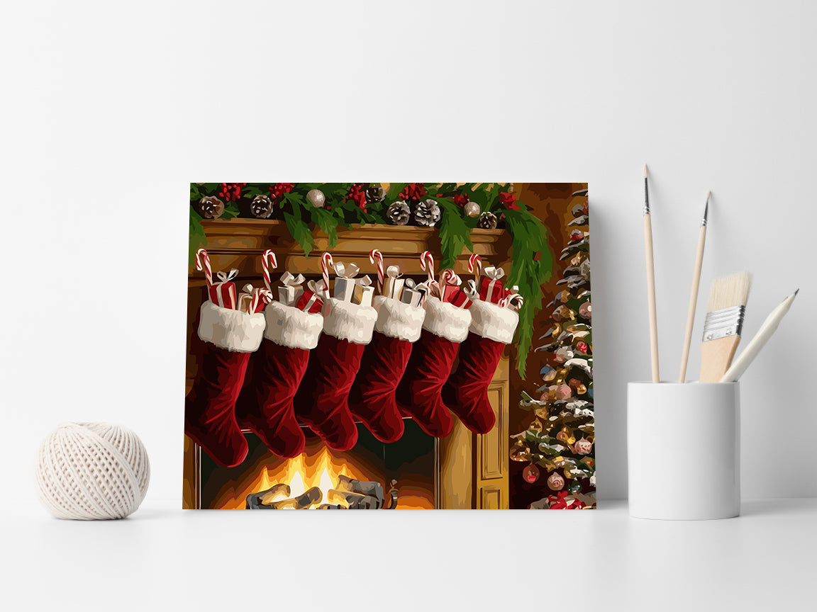 Set Pictură pe numere – Ciorapi De Crăciun 6212