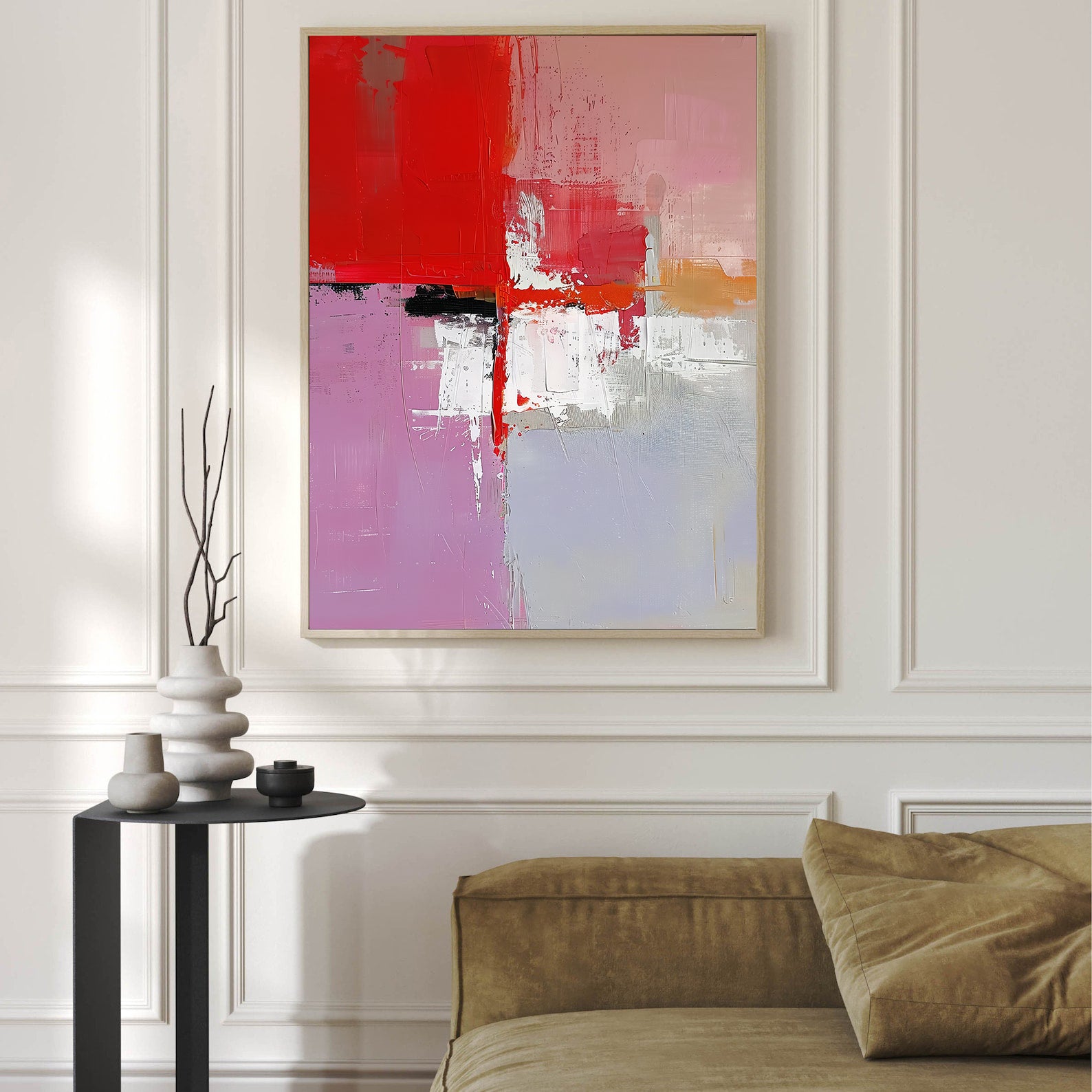 Leinwandgemälde - Lebhafte rote abstrakte Kunst