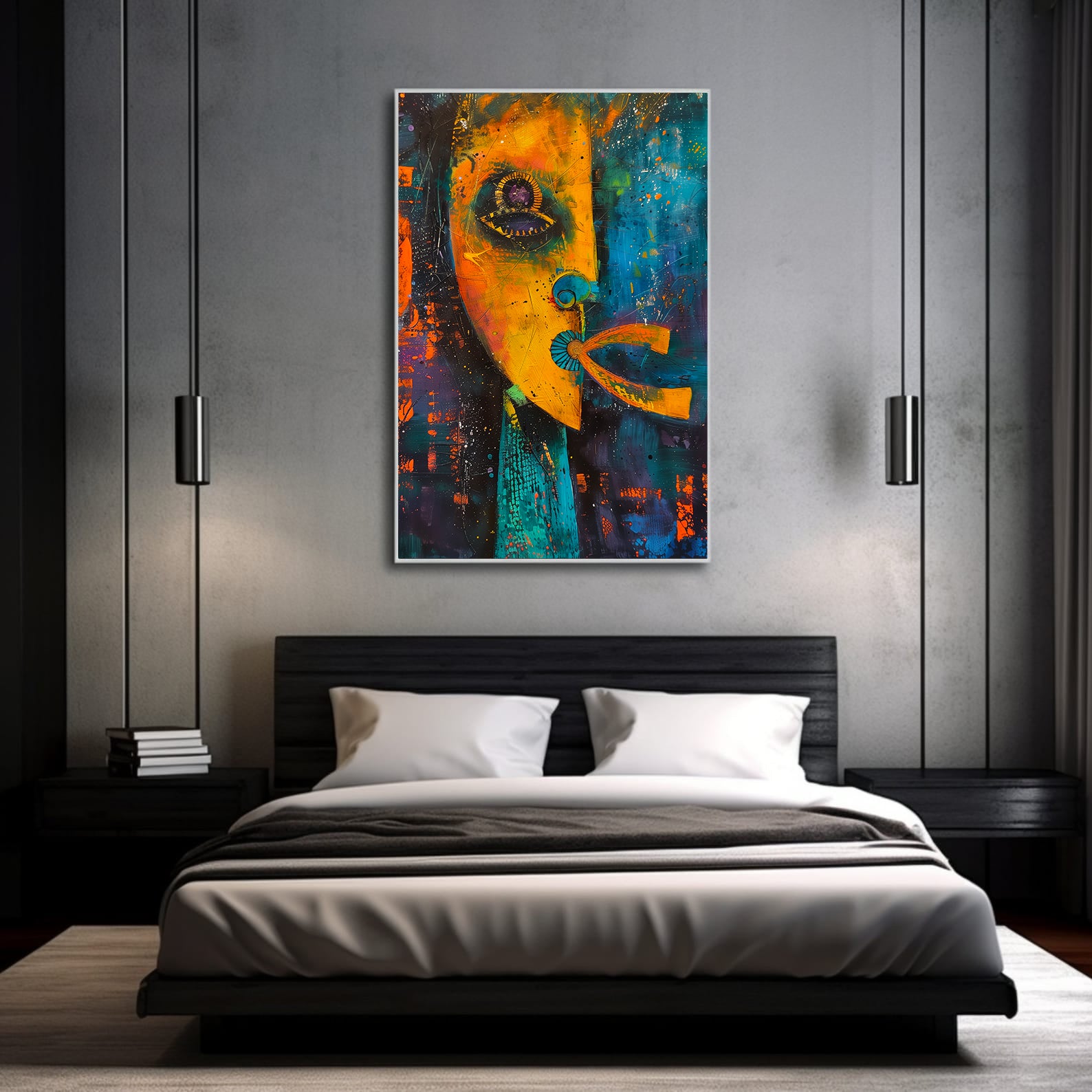 Peinture sur toile - Bougie allumée