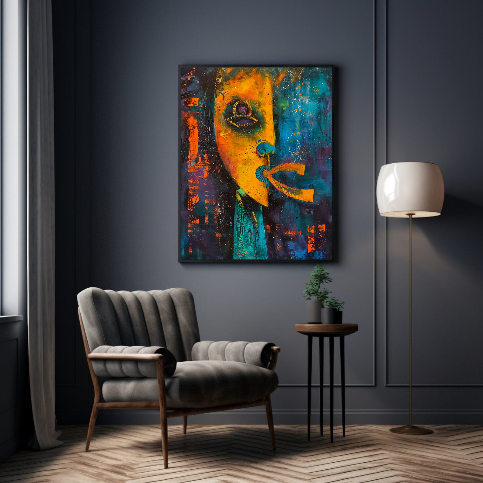 Peinture sur toile - Bougie allumée