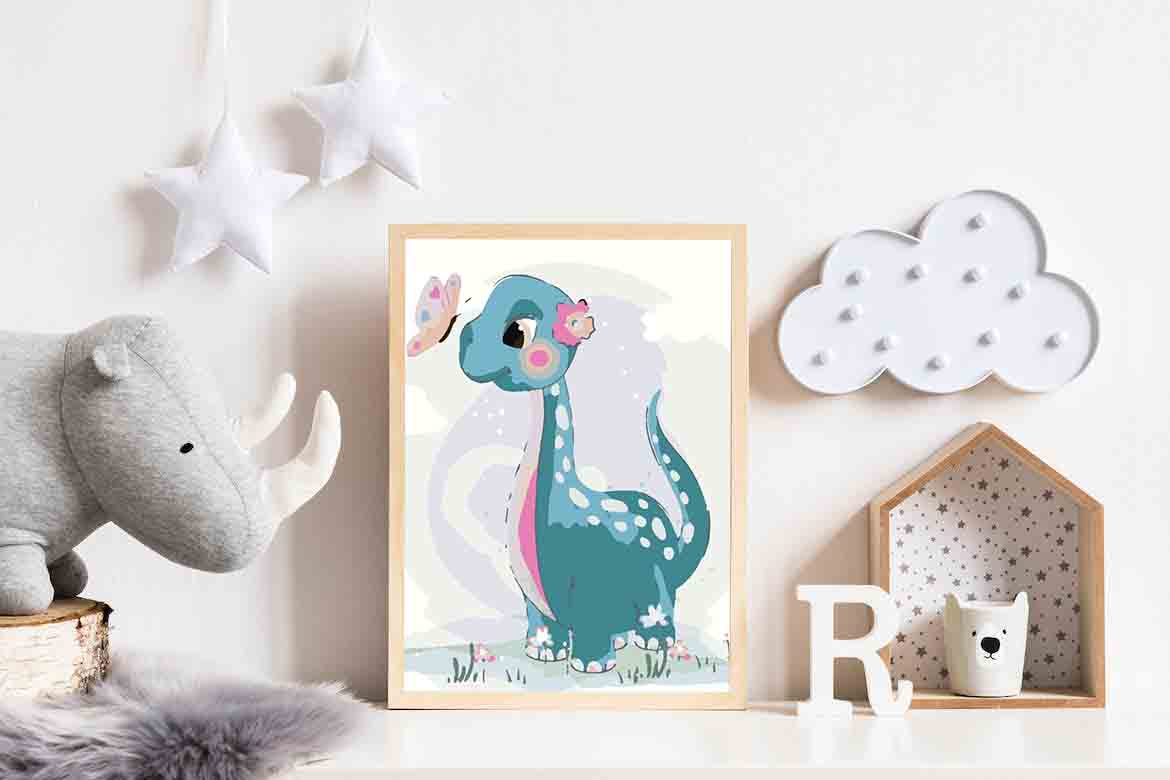 Pictura pe numere - Dinozaur pentru Copii 4123