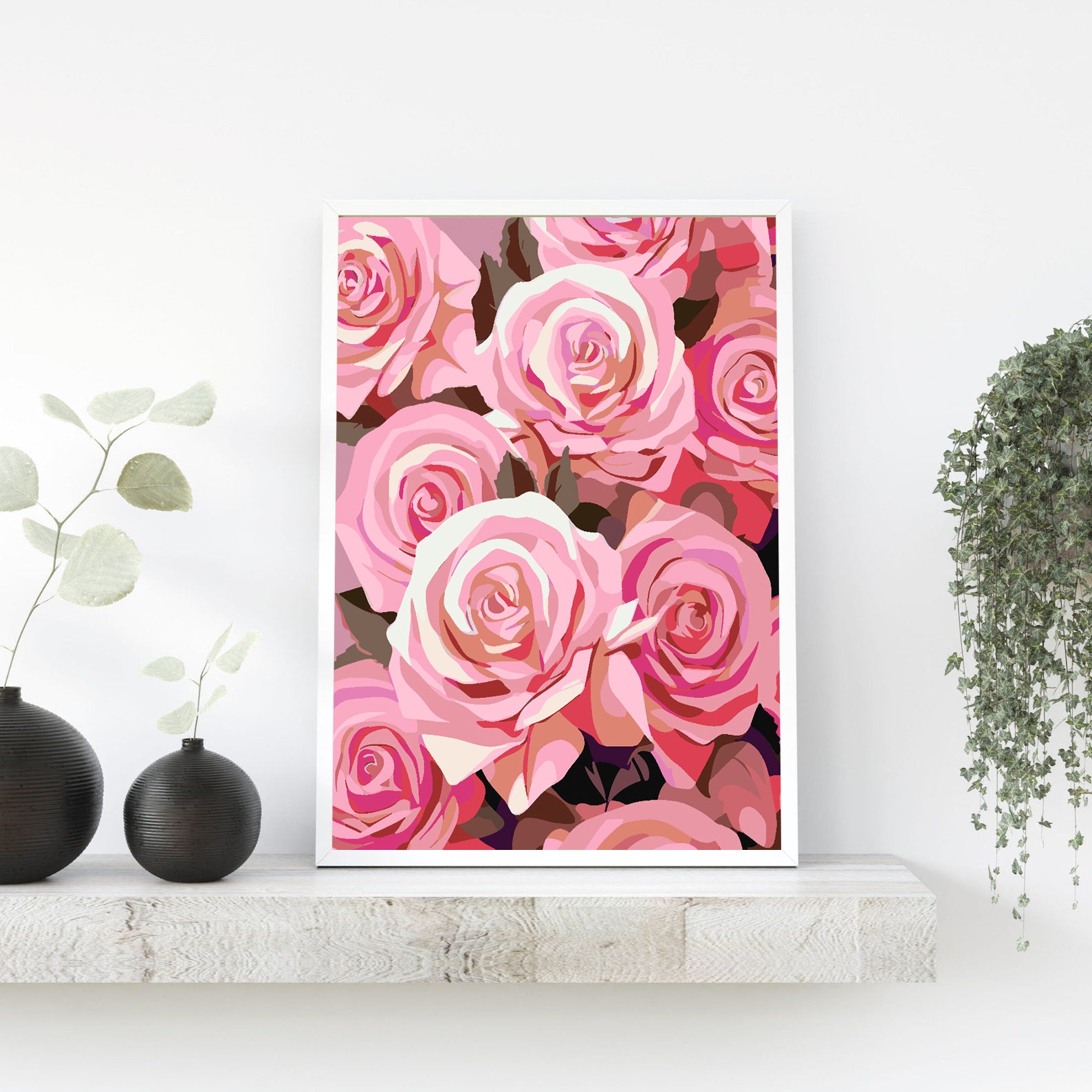 Pictura pe numere - Trandafiri Roz 4316