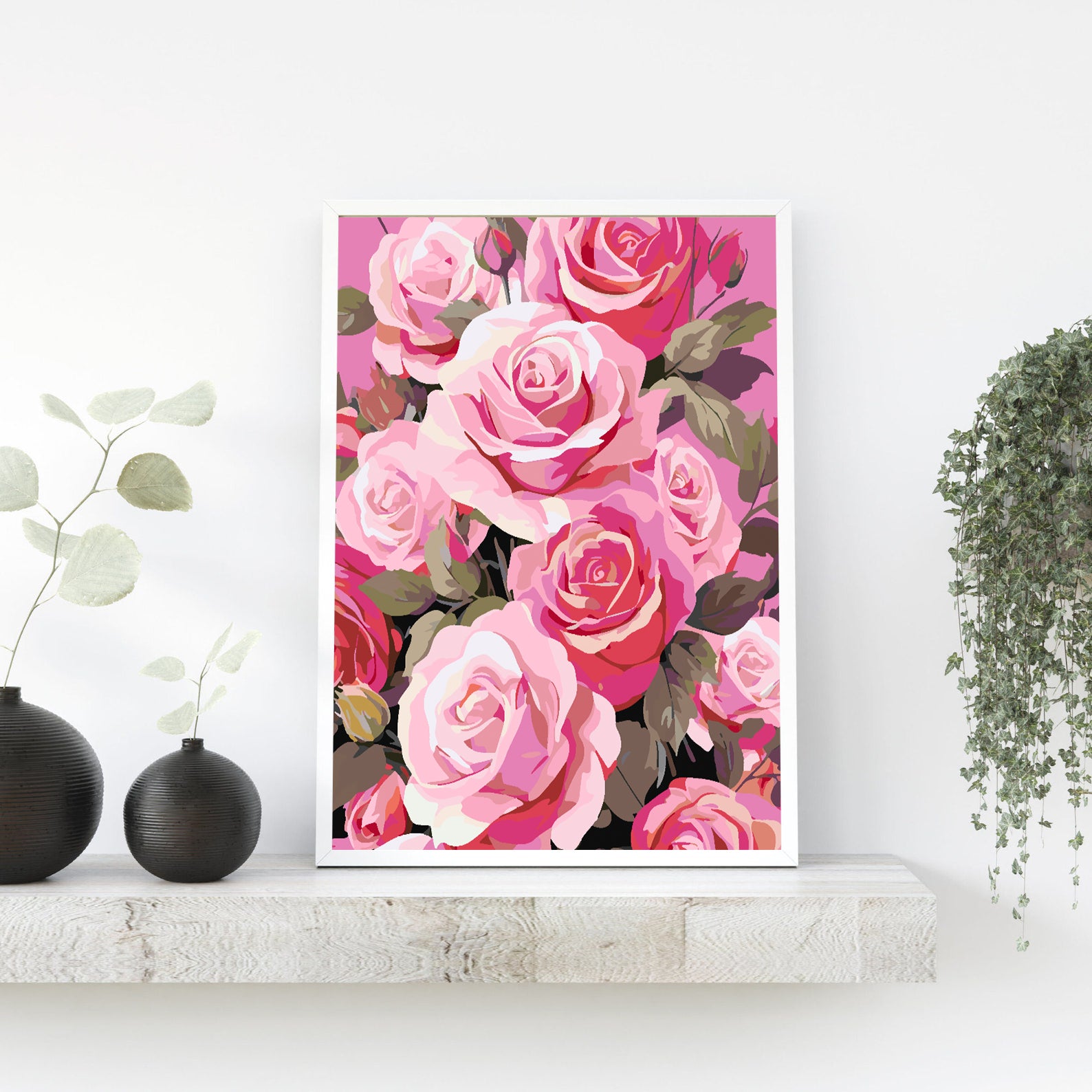 Pictura pe numere - Trandafiri Roz 4317